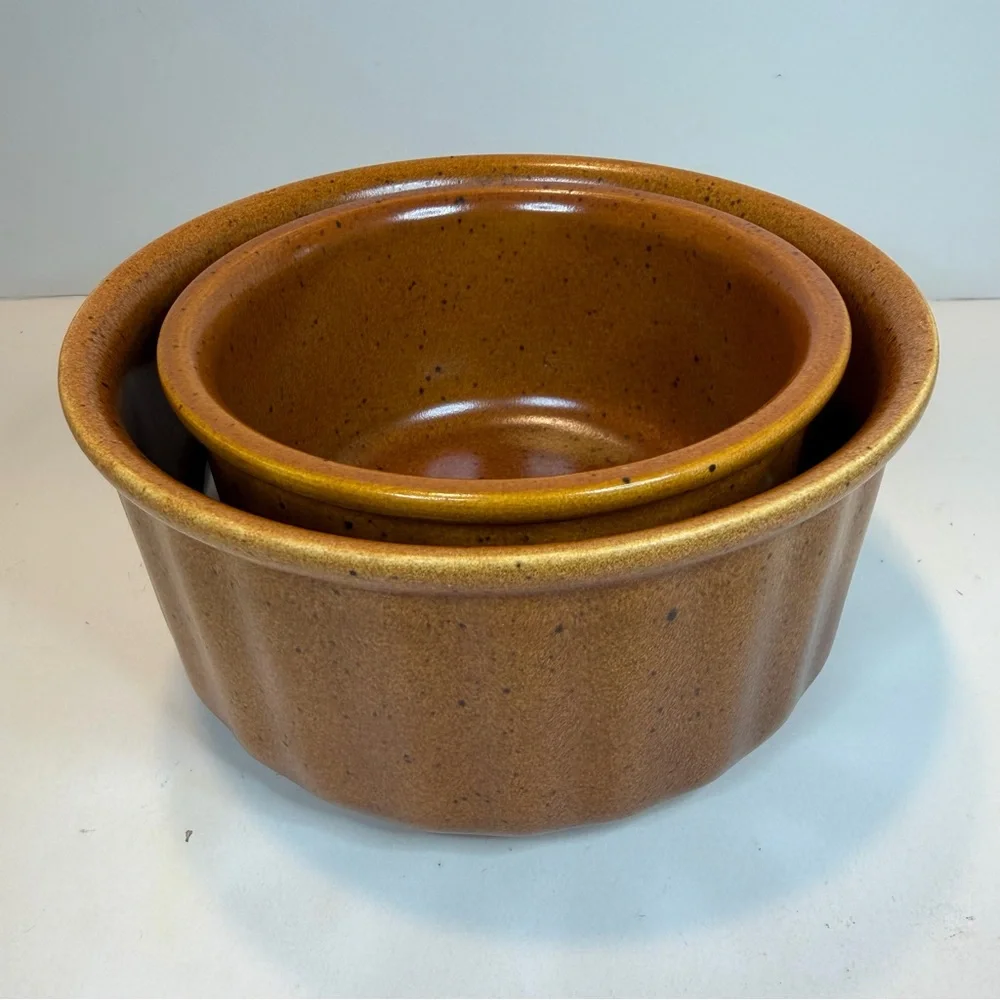 2 Villeroy & Boch Vilbofour Auberge Pumpkin Orange  BAKING DISH 6.5” and 5” Set